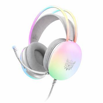Накладні ігрові навушники Onikuma X25 дротові з гарнітурою та RGB-підсвіткою сірі T010076 фото