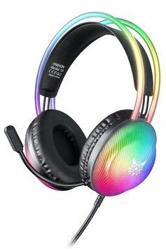 Ігрові навушники Onikuma X29 дротові з гарнітурою та RGB-підсвіткою чорні T010077 фото