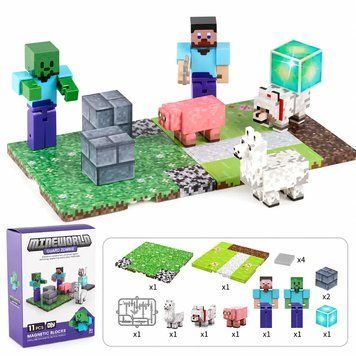 Магнітний конструктор у стилі Minecraft з фігурками та мобами Guard Zombie 3128476984 фото