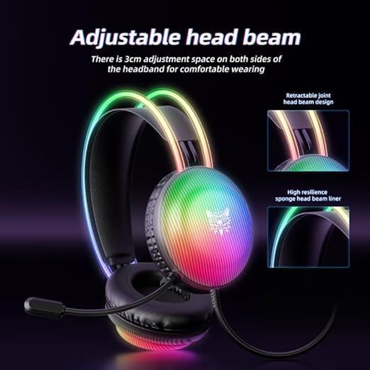 Игровые наушники Onikuma X29 проводные с гарнитурой и RGB-подсветкой черные T010077 фото