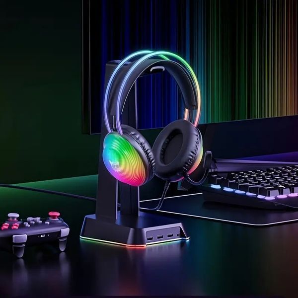 Игровые наушники Onikuma X29 проводные с гарнитурой и RGB-подсветкой черные T010077 фото