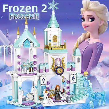 Конструктор &laquo;Снежный замок Эльзы&raquo; Princess Ледяной замок с фигурками Эльзы, Анны и Олафа 2989700745 фото