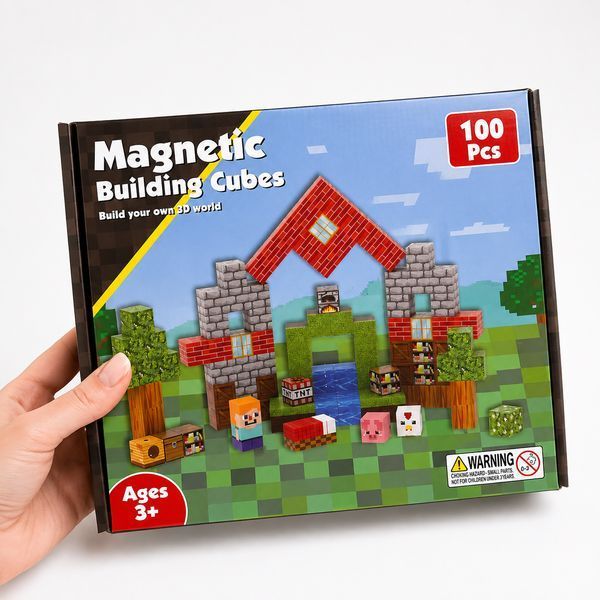 Магнітний конструктор Minecraft 100 шт по грі Майнкрафт Лісова ферма Mk001061 3152395106 фото