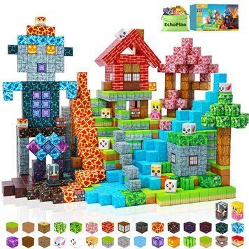 Магнитный конструктор Minecraft 150 шт по игре Майнкрафт Мир биомов Mk001066 3152398602 фото