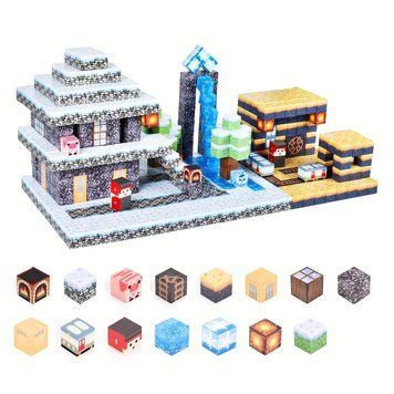 Магнітний конструктор Minecraft 100 шт по грі Майнкрафт Льодовий Mk001011 Mk001011 фото