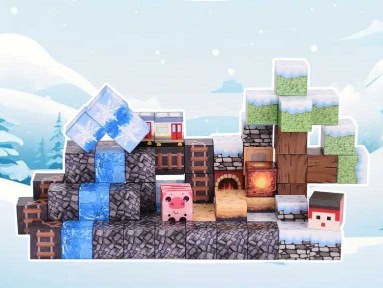 Магнитный конструктор Minecraft 100 шт по игре Майнкрафт Ледовый Mk001011 Mk001011 фото