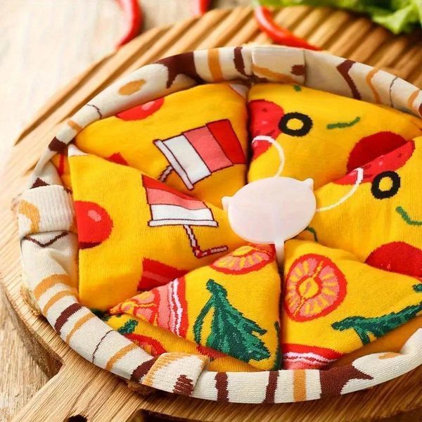 Подарочные носки "Пицца" 4 пары в коробке унисекс 36&ndash;44 N01014 фото