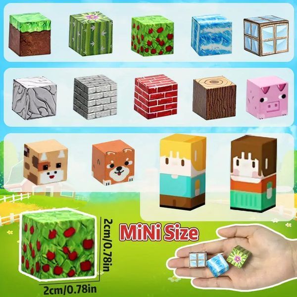 Магнитный конструктор Minecraft 160 шт по игре Майнкрафт Животные и Лес Mk001029 Mk001029 фото