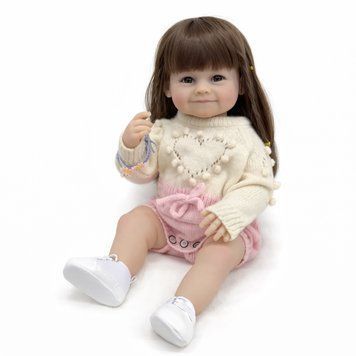 Реалістична Кукла Реборн 55 см повністю силіконова Doll Reborn Baby К0100615 К0100615 фото
