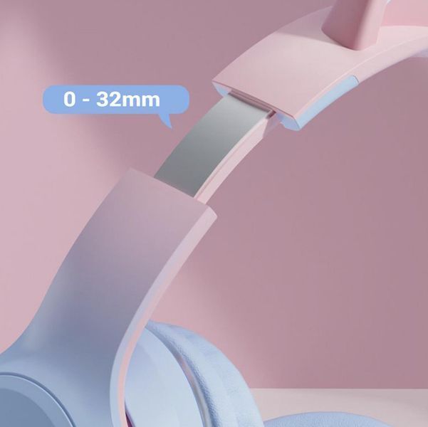 Детские беспроводные наушники CATEAR BT618 с ушками и RGB-подсветкой Bluetooth розовые T010064 фото