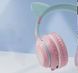 Детские беспроводные наушники CATEAR BT618 с ушками и RGB-подсветкой Bluetooth розовые T010064 фото 5