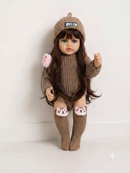 Реалістична Кукла Реборн 55 см повністю вінілова Doll Reborn Baby К0100212 К0100212 фото