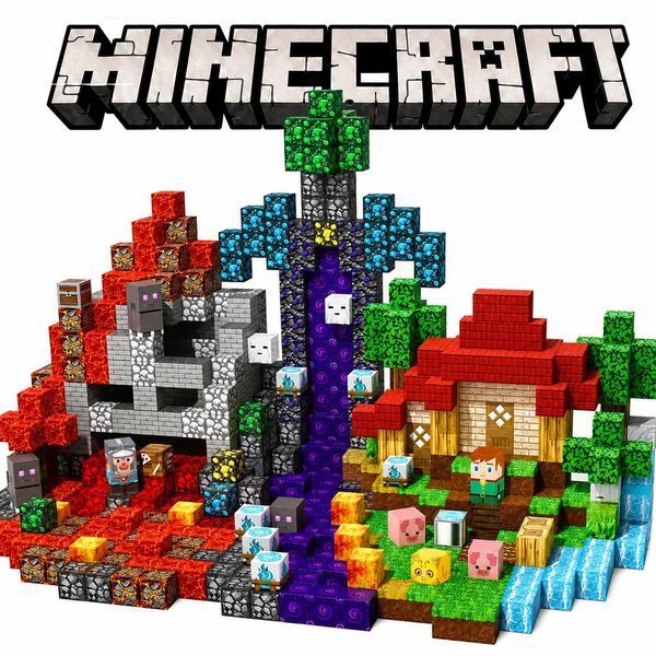 Магнитный конструктор Minecraft 150 шт по игре Майнкрафт Magnetic Крепость Mk001022 Mk001022 фото