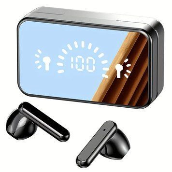 Бездротові навушники Bluetooth ANKRIYUL DH01 TWS стерео спортивні з дзеркальним світлодіодним дисплеєм T010101 фото